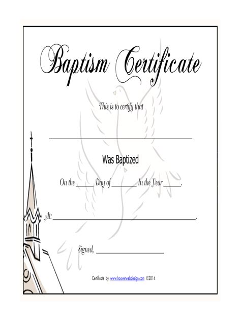 Certificate Templates Free Baptism Certificate Template