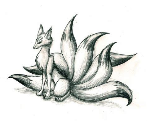 Seven Tailed Fox By Raven211 On Deviantart Fox Artwork Fox Drawing