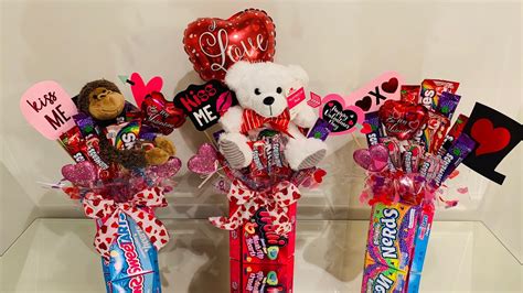 Diy How To Make A Candy Bouquet For Valentines Day Easy Diy T