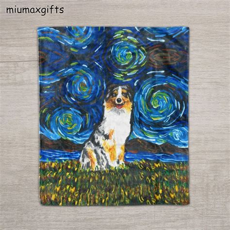 Dog Artwork Artwork Prints Australian Shepherd Dogs Dog Blanket Dog