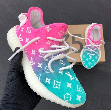 Custom Painted Adidas Yeezys Lv Ombre B Street Shoes