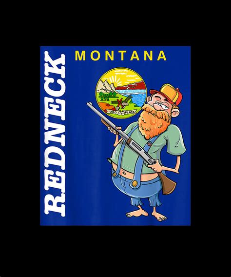 Redneck State Of Montana Montanan Novelty Present Drawing By Yvonne Remick