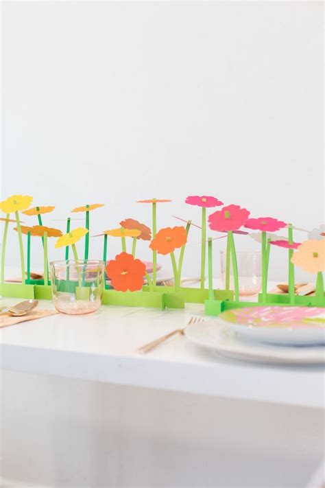 Cricut Flowers Spring Table Centerpiece Paper Crafts Paper Flower