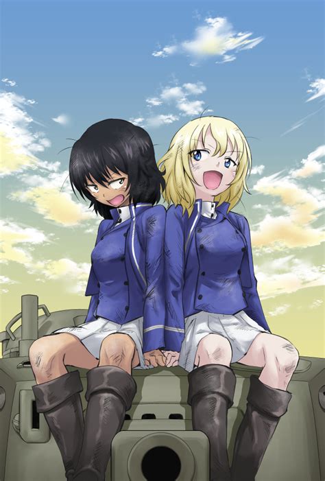 Safebooru 2girls Aki Makinoakira Andou Girls Und Panzer Arl 44 Bc