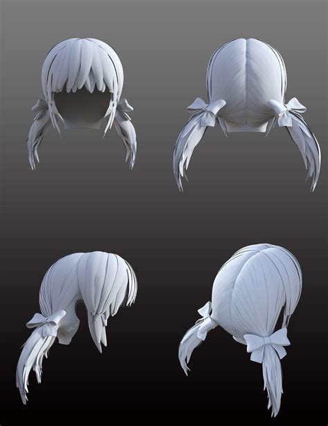 Short Pigtails For Genesis 3 And 8 Females Daz 3d
