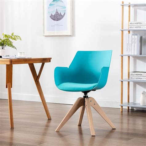Buy Kinwell Modern Home Office Desk Chair No Wheels Fabric Mid Century