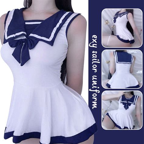 Japanese Girl Sailor Collar Jk Mini Short Bodycon Dress Sukumizu