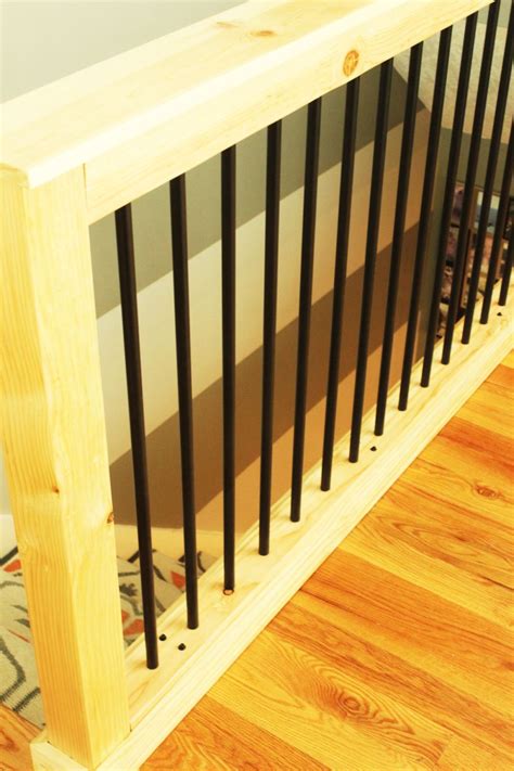 • a handrail is required on stairs with two or more risers and ada ramps with a rise of 6 inches. DIY Stair Handrail with Industrial Pipes and Wood