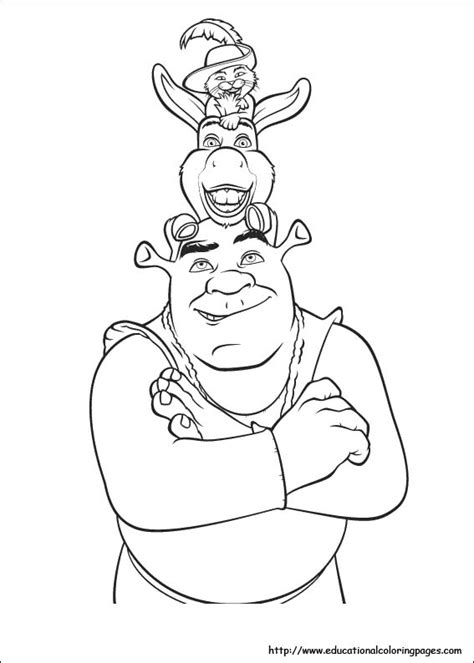 Shrek Coloring Pages Puss Donkey Boots Colouring Para Colorir Printable