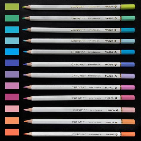 Pastel Colored Pencils Marco Chroma Manga 24 Colors Set In Etsy