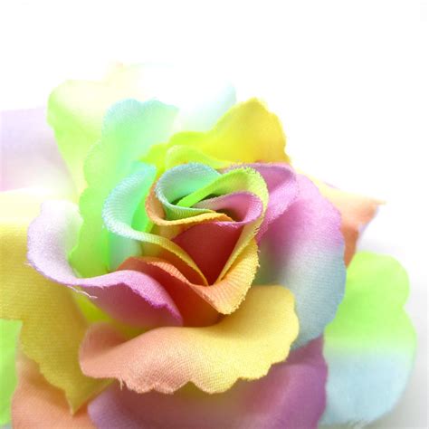 375 Light Rainbow Silk Rose Heads Pack Of 4 Fabric