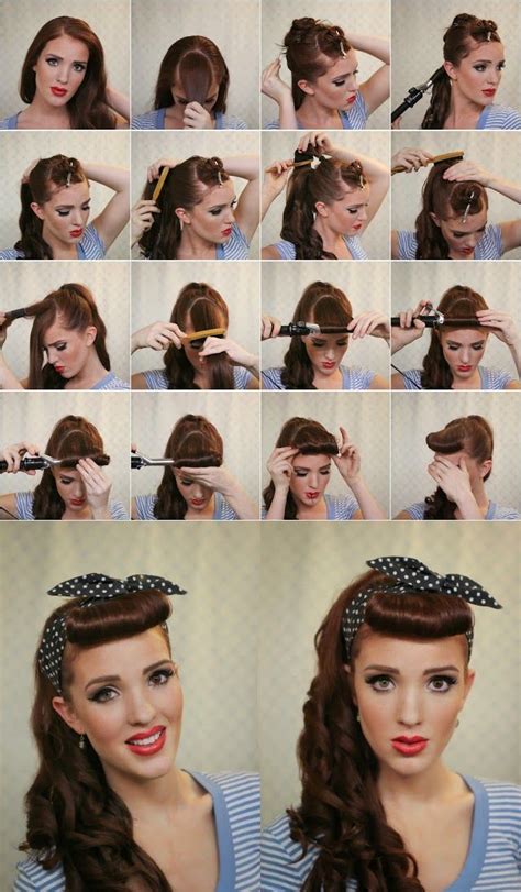 Easy Simple Pin Up Cascading Pony With Bangs Updos Hairstyle Tutorial