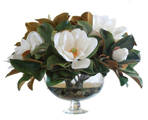 Magnolia Leaf In Bowl Vase Flower Arrangements Artificial Flower