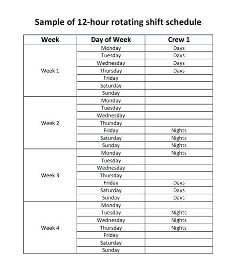 3 Crew 12 Hours Shift Roster 2 Team Fixed 12 Hour Shift Schedule