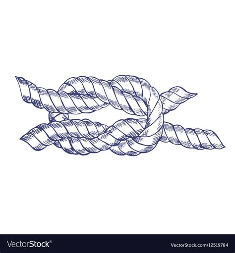Sea Knot Rope Hand Draw Sketch Royalty Free Vector Image