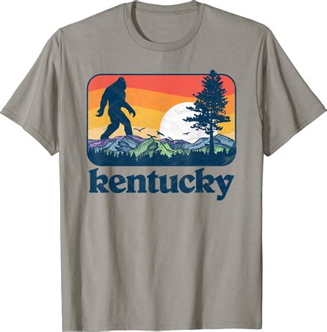 Retro Kentucky Bigfoot Mountain & Trees Nature Outdoors T-Shirt ...