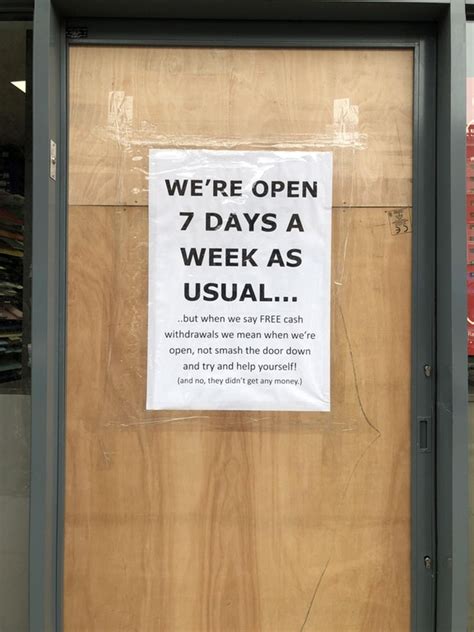 Retail Hell Underground Post Office Signage Finds Humor In Smashed Door