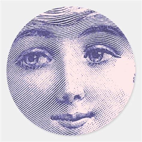 Vintage Engraving Of A Beautiful Woman S Face Classic Round Sticker Zazzle