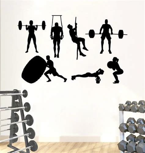 Gym Wall Decal Workout Wall Decal Gym Wall Decor Etsy