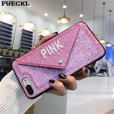 Luxury 3d Embroidery Glitter Victoria Secret Bag Phone Case For Iphone