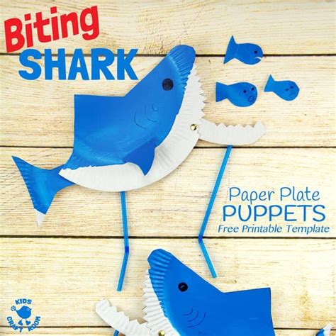 Printable Template To Make A Paper Plate Shark Puppet