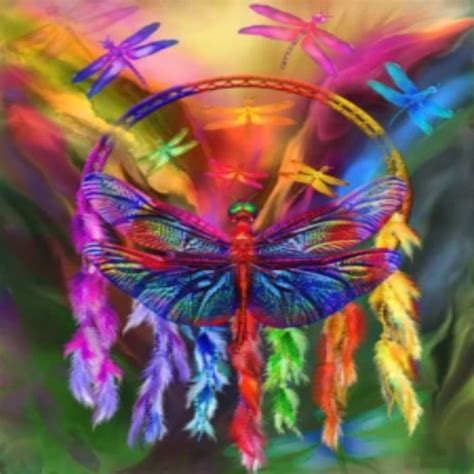 Rainbow Dragonfly Dream Catcher Diamond Painting Kit With Free Shipping