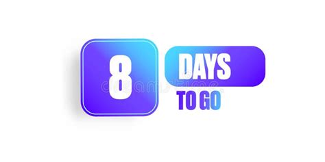 Eight Days To Go Countdown Blue Horizontal Banner Design Template