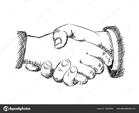 Illustration Der Handshake Vektorskizze Vektorgrafik Lizenzfreie