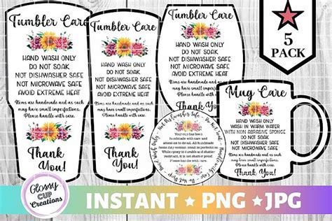 Cup Care Instructions Svg Free Care Card Bundle Svg 12 Designs With