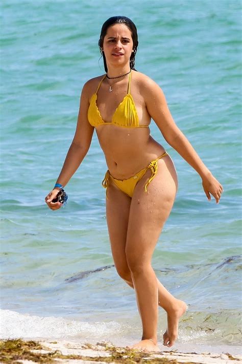 Camila Cabello Flaunts Her Curves In A Yellow Bikini While Enjoying A Day At The Beach In Miami
