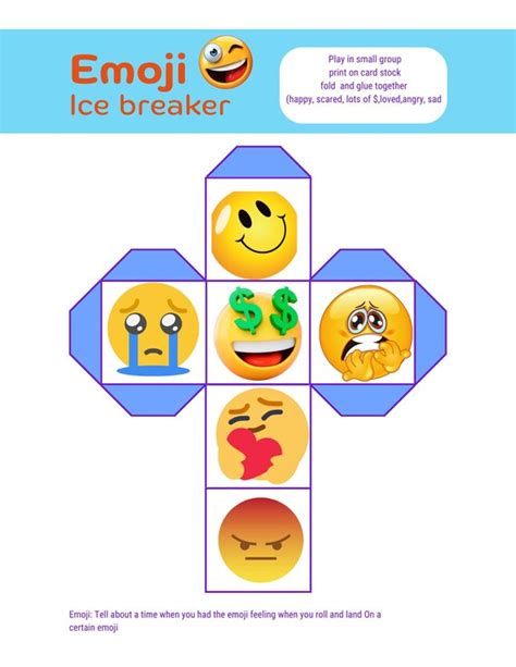 Emoji Ice Breaker Game School Worksheet Learning Emotions