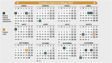 Calendario Laboral En Málaga Para 2023 Festivos Y Puentes