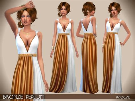 Paogaes Bronzepeplum Sims 4 Clothing Sims 4 Sims