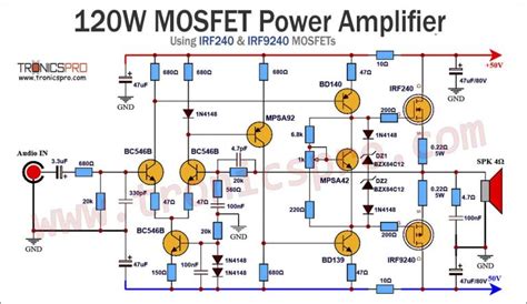 W Mosfet Amplifier Circuit Using Irf Irf