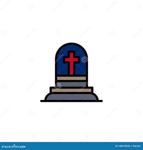 Death Grave Gravestone Rip Business Logo Template Flat Color Stock