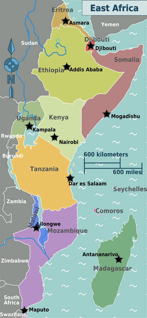 East Africa Regions Map | German east africa, East africa, Mozambique africa
