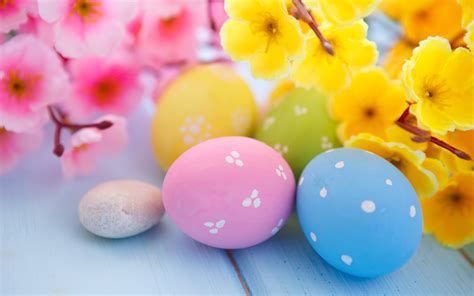 Easter Eggs And Spring Blossoms Wallpaperhd Celebrations Wallpapers4k