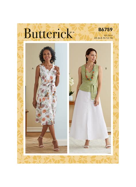 Butterick 6759 Misses Dress Sash And Belt