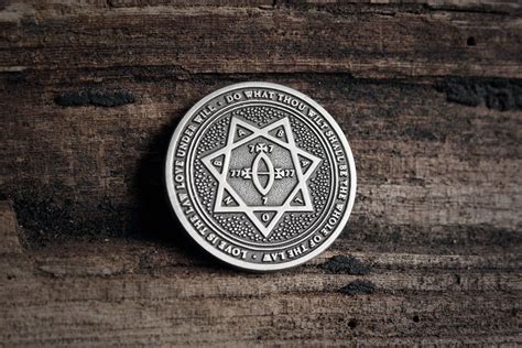 Thelema Crowley Seal Of Babalon And Unicursal Hexagram Coin Etsy