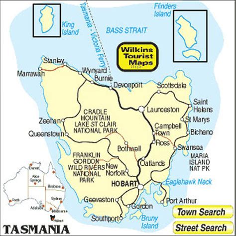 Map Of Tasmania Printable