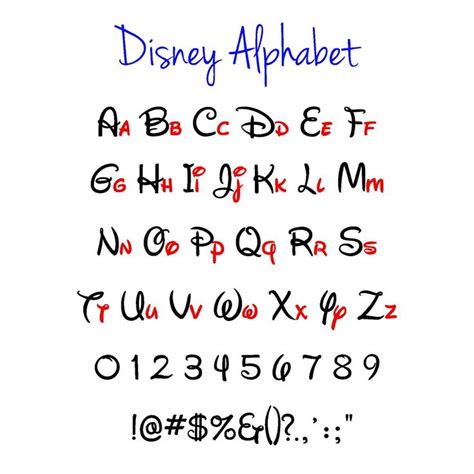 Disney Alphabet Disney Svg Disney Svg Alphabet Vector Etsy Disney