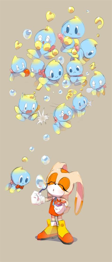 Cream Cheese Chao S And Bubbles Awww Sonic The Hedgehog Hedgehog Art Shadow The Hedgehog