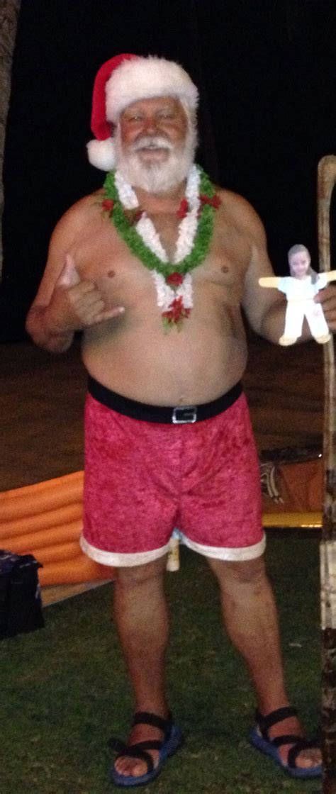 Santa In His Bathing Suit Waikiki Hawaii Dec 2013