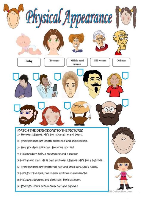 Physical Appearance Worksheet Free Esl Printable Worksheets Made By