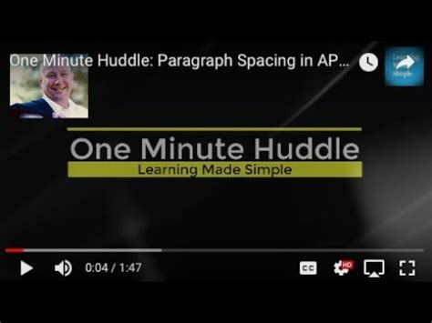 Headings are used in order. One Minute Huddle: Paragraph Spacing in APA Style - YouTube