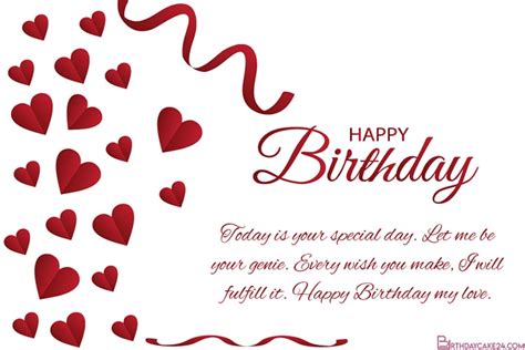 Romantic Love Birthday Wishes Card For Lover Online Romantic Birthday
