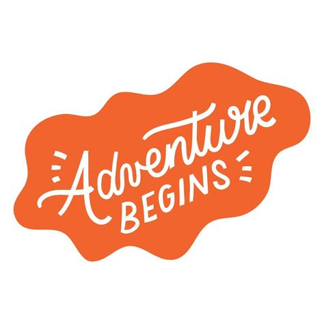 Adventure Begins Lettering 22105748 Vector Art At Vecteezy