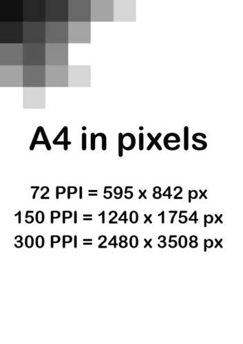 Size Of A4 In Pixels Inches Millimeters Paper Sizes