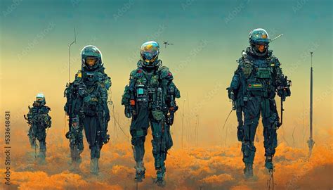 Futuristic Special Forces The Military Of The Future Art Stock
