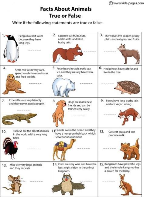 This includes some of the most asked, fun, surprising and crazy animal facts from. Kids Pages - Animals Facts | Vocabulary | Pinterest | Animal facts, Worksheets and Kinder science